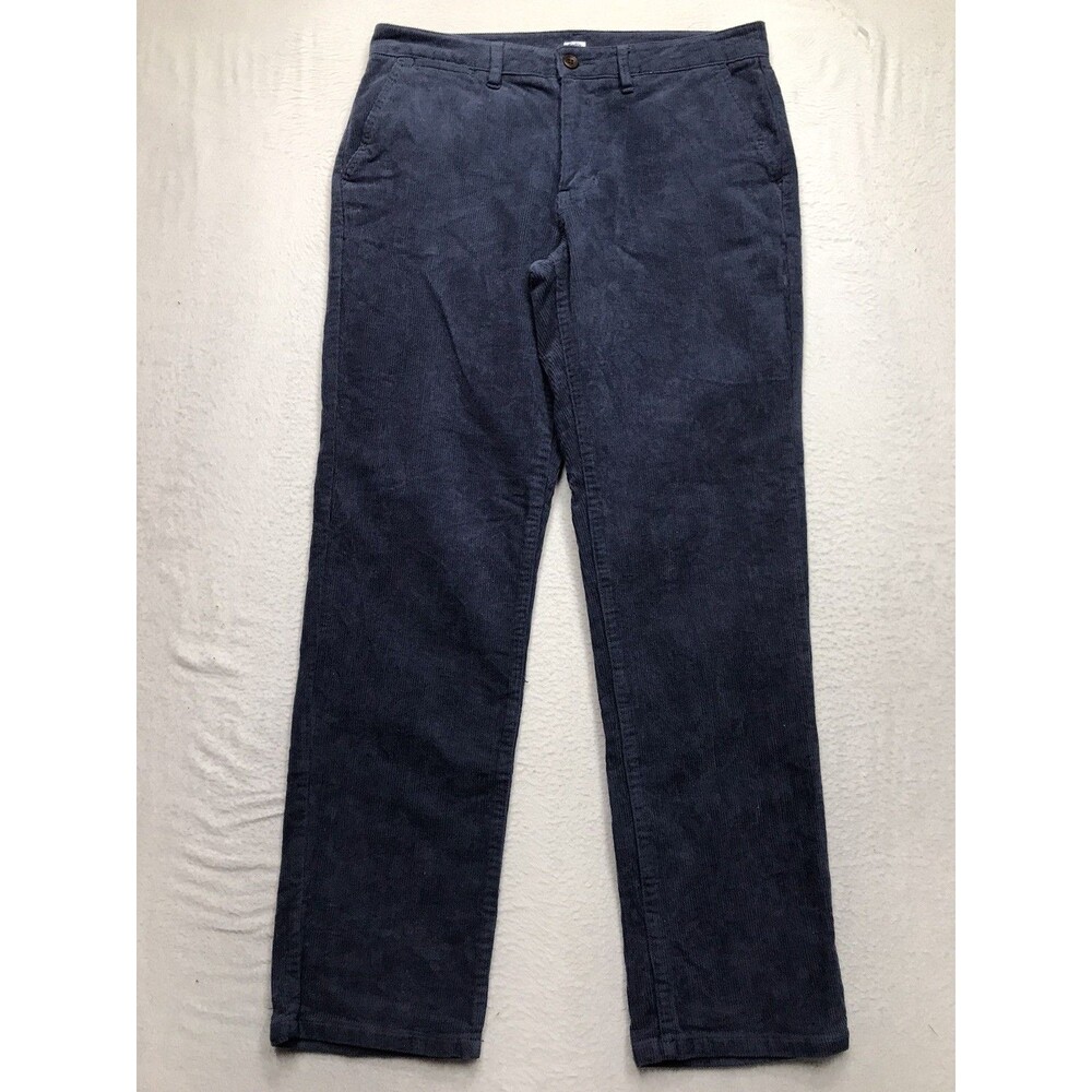 KATIN Corey Corduroy Pants Men 33x32 Polar Navy Blue Slim Straight Chino